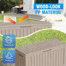 80 Gallon Outdoor Deck Box,Storage Lockable Waterproof Patio Furniture,Garden Tools,Cushions,Pool Accessories Outside Storage Resin Box(Gery) by CozyNest Decor