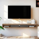 Pmnianhua Floating TV Shelf, 94'' Wall Mounted TV Stand Floating TV Console Media Entertainment Under TV Shelf for Bedroom Living Room (Walnut) by CozyNest Decor