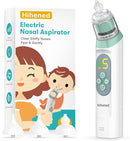 Electric Nasal Aspirator for Baby, Nose Aspirator for Toddlers, Waterproof Baby Nose Sucker, Nose Cleaner with 3 Silicone Tips, Adjustable Suction Level, Music and Light Soothing Function,Green by TinyTreasures Baby Boutique