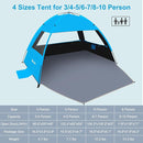 Gorich Beach Tent Sun Shelter for 3/4-5/6-7/8-10 Person with UPF 50＋ UV Protection, Lightweight & Easy Setup Beach Shade Canopy, Portable Beach Shade Tent Beach Cabana by TinyTreasures Baby Boutique