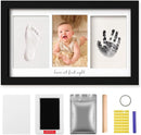 Baby Hand and Footprint Kit Keepsake Nursery Decor Picture Frame for New Mom Baby Boys Girls Shower Gifts Personalized Inkless & Clay Handprint Newborn Essentials Must Haves (Black) by TinyTreasures Baby Boutique