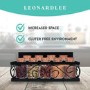 LEONARDLEE Magnetic spice Rack, Stronger Magnet with Wall Mount Option. 4 Removable Hooks, Perfect Space Saver for Kitchen- for Holding Spices, Jars, Bottle, cans (Pack of 2) by CozyNest Decor