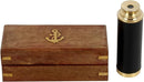 9" Pirate Telescope Handheld Brass Telescope Nautical Spyglass Monucular with Wooden Box by TinyTreasures Baby Boutique