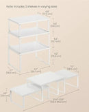 SONGMICS Cabinet Organizer Shelf, Set of 3 Kitchen Counter Shelves, Kitchen Storage, Spice Rack, Stackable, Expandable, Snow White and Matte White UKCS220W01 by CozyNest Decor