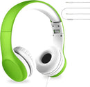 LilGadgets Connect+ Wired Kids Headphones for School with Mic, Volume Limited & Noise Reduction, On-Ear Headset with Cord, SharePort Technology for Multiple Kids & SoftTouch Padding, Green by TinyTreasures Baby Boutique