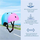 Color Gradient Adjustable Kids' Helmet with Knee & Elbow Pads Set | Multi-Sport Safety Gear for Boys & Girls Ages 5-14 | Skateboarding, Scooters, Roller & Inline Skating, Longboarding by TinyTreasures Baby Boutique