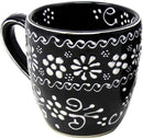 Encantada Handmade Hand-Painted Authentic Mexican Pottery Mugs (1-Pack, Ink) by CozyNest Decor