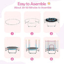 Kids Trampoline with Safety Net – 440lbs Capacity, Upgraded Rust-Proof Ring Legs, Adjustable Gymnastics Bar & Toys – Indoor Outdoor Toddler Trampoline for Boys & Girls Ages 1-8 by TinyTreasures Baby Boutique
