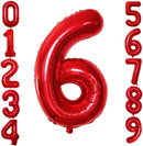 GOER Red Foil Balloons Number 6,Huge Number Balloons for 6th 66th Birthday Party Supplies Anniversary Decorations (3 pcs,42 inch,32 inch,16inch) by TinyTreasures Baby Boutique