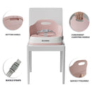 Baby Booster Seats, Toddler Booster Seat for Dining Table with Adjustable Straps, Portable Compact Portable Baby Chair for Dining and Travel (Pink) by TinyTreasures Baby Boutique
