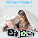 Cawgug Black and White High Contrast Baby Toys for Newborn Brain Development Tummy Time Soft Book Babies 0-3 6-12 Months Montessori Learning Activities Infant and Sensory Visual Stimulation Toys by TinyTreasures Baby Boutique
