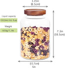 Thicken Glass Storage Jar, Food Storage Container/Canisters with Airtight Wooden Lid for Tea, Coffee, Honey, Cacao Powder,BPA Free Perfect as a Cereal Dispenser (7.6inch 2pcs) by CozyNest Decor