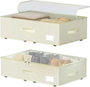 Under Bed Storage with Wheels, No Assemble Required 7.5 inches height Under Bed Storage bins,Large capacity Rolling Under bed Shoe Storage containers，dorm under bed storage drawers by CozyNest Decor