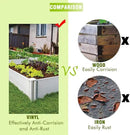 Raised Garden Bed Kit 4'x4' Outdoor Above Ground Planter Box for Growing Vegetables Flowers Herbs, DIY Gardening, Whelping Pen and More, Screwless White Vinyl Garden Bed with Grid by GreenHaven Gardens