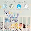 Car Seat Toys, Baby Plush Spiral Hanging Toys for Stroller Crib Bar Bassinet Car Seat Mobile with Musical Owl BB Squeaker Elephant- Gray Fox by TinyTreasures Baby Boutique