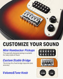 Donner 30 Inch Kids Electric Guitar Beginner Kit TL Style Mini Electric Guitar for Kids with Amp, 600D Bag, Tuner, Picks, Cable, Strap and Extra Strings, DTJ-100S, Sunburst by TinyTreasures Baby Boutique