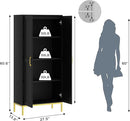 Tall Storage Cabinet, Kitchen Pantry Cabinet with 2 Doors & Adjustable Shelves for Laundry Room, Living Room, Entryway,Bathroom,Black by CozyNest Decor