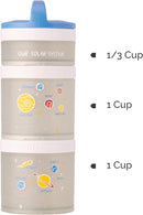 Whiskware Stackable Snack Containers for Kids and Toddlers, 3 Stackable Snack Cups for School and Travel, Our Solar System(Pack of 1) by TinyTreasures Baby Boutique