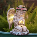 Garden Statues for Outside, 3 LED Solar Praying Angel Figurines Decorative Light, Waterproof Resin Fairy Statue Solar Light for Patio Balcony Yard Lawn Ornament Gifts for Mom (PrayAngel) by GreenHaven Gardens