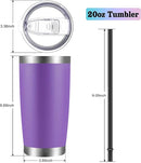 VEGOND 20oz Tumbler with Lid and Straw Stainless Steel Tumbler Cup Vacuum Insulated Double Wall Travel Coffee Mug Powder Coated Coffee Cup(Purple 1 Pack) by TinyTreasures Baby Boutique