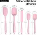 Barsone 5-Piece Silicone Spatula Set（ Heat Resistant 446°F Food Grade BPA Free, Nonstick Cookware Safe Dishwasher Safe Kitchen Tools for Baking, Cooking, Stirring, Pink） by CozyNest Decor