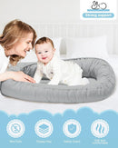 Baby Lounger for Newborn 0-24 Months, Breathable & Soft Infant Lounger, Adjustable Tummy Time Lounger for Home and Travel, Baby Girls & Boys Newborn Babies Essentials Stuff, Grey by TinyTreasures Baby Boutique