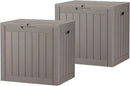 KAMABOKO 32 Gallon Outdoor Storage Box 2 Pack All-Weather Deck Box for Patio Furniture, Package Deliveries, Garden Tools, Pool Supplies & Cushions, Grey by GreenHaven Gardens