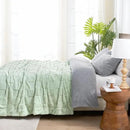 Cozy Bliss Checkered White Faux Rabbit Fur Throw Blanket, Soft Fuzzy Fluffy Minky Cream Furry Blankets for Couch, Bed (Sage Green, Queen(90" x 90") by CozyNest Decor