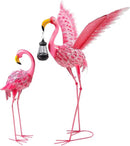 Garden Statues Flamingo Sculptures Metal Yard Art, Pink Bird Art Outdoor Backyard Decor Patio Lawn Porch Ornament Flamingo Yard Decoration (Sun and Moon) by GreenHaven Gardens
