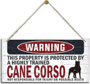 Warning Sign, Cane Corso Warning Wood Plaque Sign, Funny Door Signs, Decorative Wood Hanging Suspension Plaque, Farmhouse Wooden Wall Decor, Outdoor Hanging Wooden Signs by CozyNest Decor