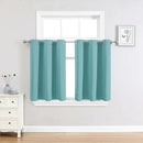 ChrisDowa Small Window Curtains 36 inches Long for Bedroom - Grommet Short Thermal Insulated Room Darkening Curtains for Kitchen (2 Panels, Aqua, 34 x 36 Inch) by CozyNest Decor