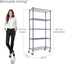30"x14"x60" PRIME HEAVY DUTY Black 5-Tier Wire Shelving 1,750 LBS MAX Capacity Storage Rack for Commercial, School, Home, Garage, Warehouse, Industrial, and Hospital Uses (with Wheels) by CozyNest Decor