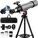 Aurosports Telescope for Adults High Powered - 90mm Aperture 600mm Refractor Telescope for Kids & Beginners -Portable Travel Telescope with Phone Adapter Tripod Wireless Remote & Carry Bag by TinyTreasures Baby Boutique