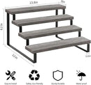 YINMIT Wooden Display Riser Stand, Tiered Perfume and Cologne Organizer Stand, 4 Tier Spice Rack Organizer, Rustic Display Shelf for Candles (4 Tier,Grey) by CozyNest Decor