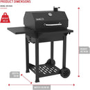 Nexgrill 22" Barrel Charcoal Grill with Side Shelf, 550 SQ In Cooking Space, Adjustable Chimney, Air Dampers, Temperature Gauge, Warming Rack, Smoker Grill for Camping, Picnics, and More - 810-0025 by GreenHaven Gardens