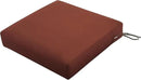 Classic Accessories Ravenna Water-Resistant 25 x 25 x 5 Inch Square Patio Seat Cushion Slip Cover & Foam, Spice, Lounge Chair Cushion by GreenHaven Gardens
