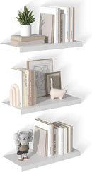 12 Inch Deep Floating Shelves for Wall 3 Pack White Floating Shelves Large Storage Space Wall Mount Shelf for Living Room Kitchen Bathroom 24" W x 12" D x 1.2" H White by CozyNest Decor