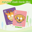 2025 New Alphabet ABC Flash Cards with Animal Masks, 26 Pcs Animal mask Alphabet Cards, Interactive Education Games, Learn Letters, English Phrases by TinyTreasures Baby Boutique