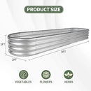 1MORE Galvanized Raised Garden Bed- Planter Garden Boxes Outdoor, Raised Beds for Gardening, 8x2x1ft Metal Garden Bed Kit for Vegetables Flower, Planter Raised Beds with Protective Tape & Tools.Silver by GreenHaven Gardens