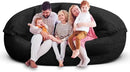 Bean Bag Chair for Adults 7FT,Soft Removable Cover for Teens/Girls Bedroom,Fluffy Giant Round Floor Beanbag Lounger Chairs (No Filler,Black) by CozyNest Decor