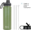 Drinco Stainless Steel Water Bottle Spout Lid Vacuum Insulated Double Wall Water Bottle Wide Mouth (40oz 32oz 22oz 18oz 14oz) Leak Proof Keeps Cold or Hot (22 oz, 22oz Forest) by CozyNest Decor