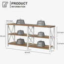 LVB Industrial Entryway Table, Farmhouse Rustic Console Table Behind Couch, Long Metal Sofa Table with Storage Shelf, Modern Hallway Table for Living Room Bedroom,White and Rustic Oak,63 inch by CozyNest Decor