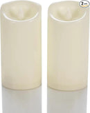 CANDLE CHOICE Waterproof Outdoor Battery Operated Flameless Candles with Timer Flickering Plastic Resin Electric LED Pillar Lights for Lantern Patio Garden Wedding Party Decorations 3x6 Inches 2 Pack by GreenHaven Gardens