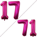 GOER Number 17 Balloons for 17th Birthday Sweet 17 Party Decorations,42 Inch Jumbo Foil Helium 71 Balloons for 71st Birthday Party Decoration (Bright Peach) by TinyTreasures Baby Boutique