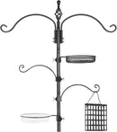 Bird Feeder Pole Wild Bird Feeder Hanging Kit Planter, 83 Inch Bird Feeding Station Kit with 5 Prongs Base Hummingbird Feeder Stand Hook for Outside by GreenHaven Gardens