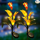 Veesee Solar Calla Lily Light, 2-Pack Solar Powered Flower Lights, Outdoor Multi-Color Changing Stake Lamp, Christmas Gift LED Yellow Calla Lily Lights for Garden Outdoor Landscape Lawn Yard by GreenHaven Gardens