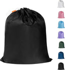 Polecasa Small Heavy Duty Laundry Bag with 130gsm Tear Resistant Fabric and Handles, Easy to Carry Durable Dirty Clothes Drawstring Bag, Perfect for College Dorm, Travel 21”x24”,Black by TinyTreasures Baby Boutique
