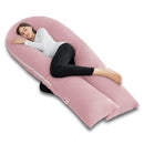 Meiz Pregnancy Pillow, Cooling Silky Pregnancy Pillows for Sleeping, 65" U Shaped Full Body Maternity Pillow for Pregnant Women, with Washable Jersey Cotton Cover, Pink by TinyTreasures Baby Boutique