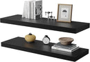 Large Floating Shelves for Wall Set of 2 Wooden Wall Shelves 24 in x 12.75 in x 2 inRoom Decor Long Shelf with Invisible Wall Mount Bracket for Bedroom Kitchen Living Room Black by CozyNest Decor