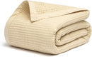 Salt Earth GOTS Certified 100% Organic Cotton Throw Blanket, 55" X 60" Waffle Blankets & Throws for Bed, Throw Blanket for Couch, Modern & Cozy Blanket, All Season, Comfy & Soft Blankets (Parchment) by TinyTreasures Baby Boutique